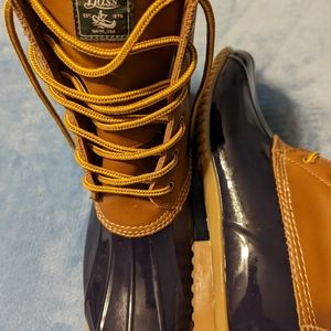 GH Bass Duck Boots 11M Navy/Tan